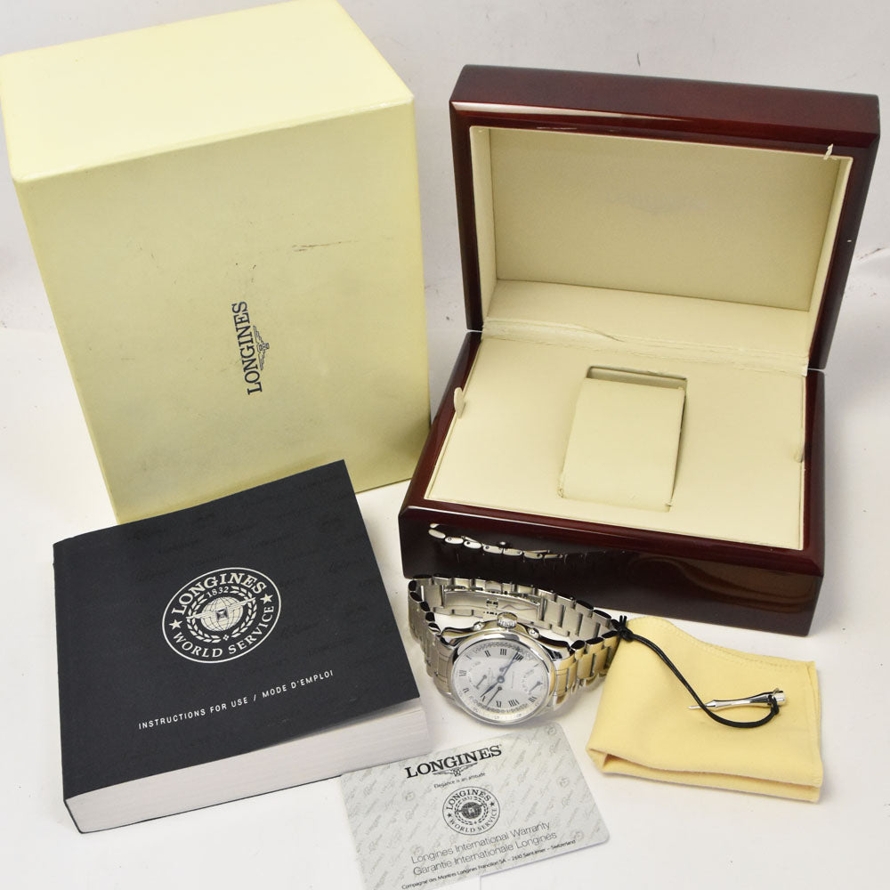 with paper LONGINES Master Collection Retrograde L2.715.4 Silver Dial Automatic Men's
 Watch Q#143438