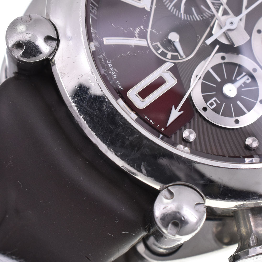 with paper SEIKO Galante SBLA027/5R86-0AA0 Chronograph Date Bordeaux Dial Spring drive Men's
 Watch Q#143442