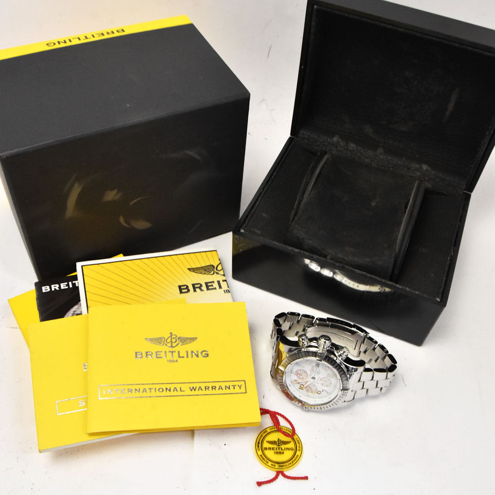 with paper BREITLING Super avenger A13370 Chronograph Date white Dial Automatic Men's
 Watch P#143444