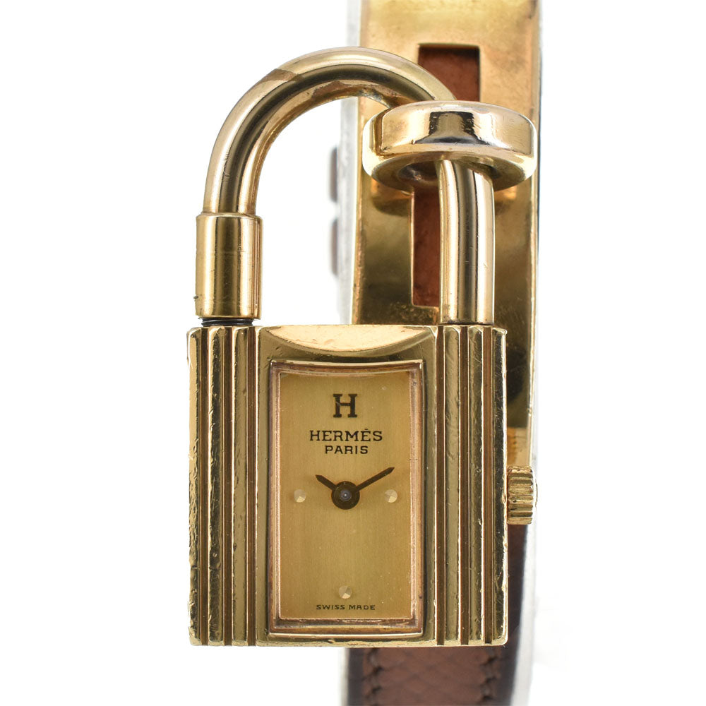 HERMES Kelly watch Gold Plated / Leather gold Dial Quartz Ladies
 Watch R#143446