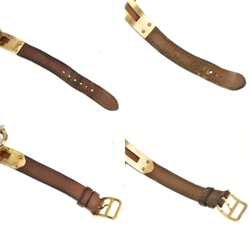 HERMES Kelly watch Gold Plated / Leather gold Dial Quartz Ladies
 Watch R#143446