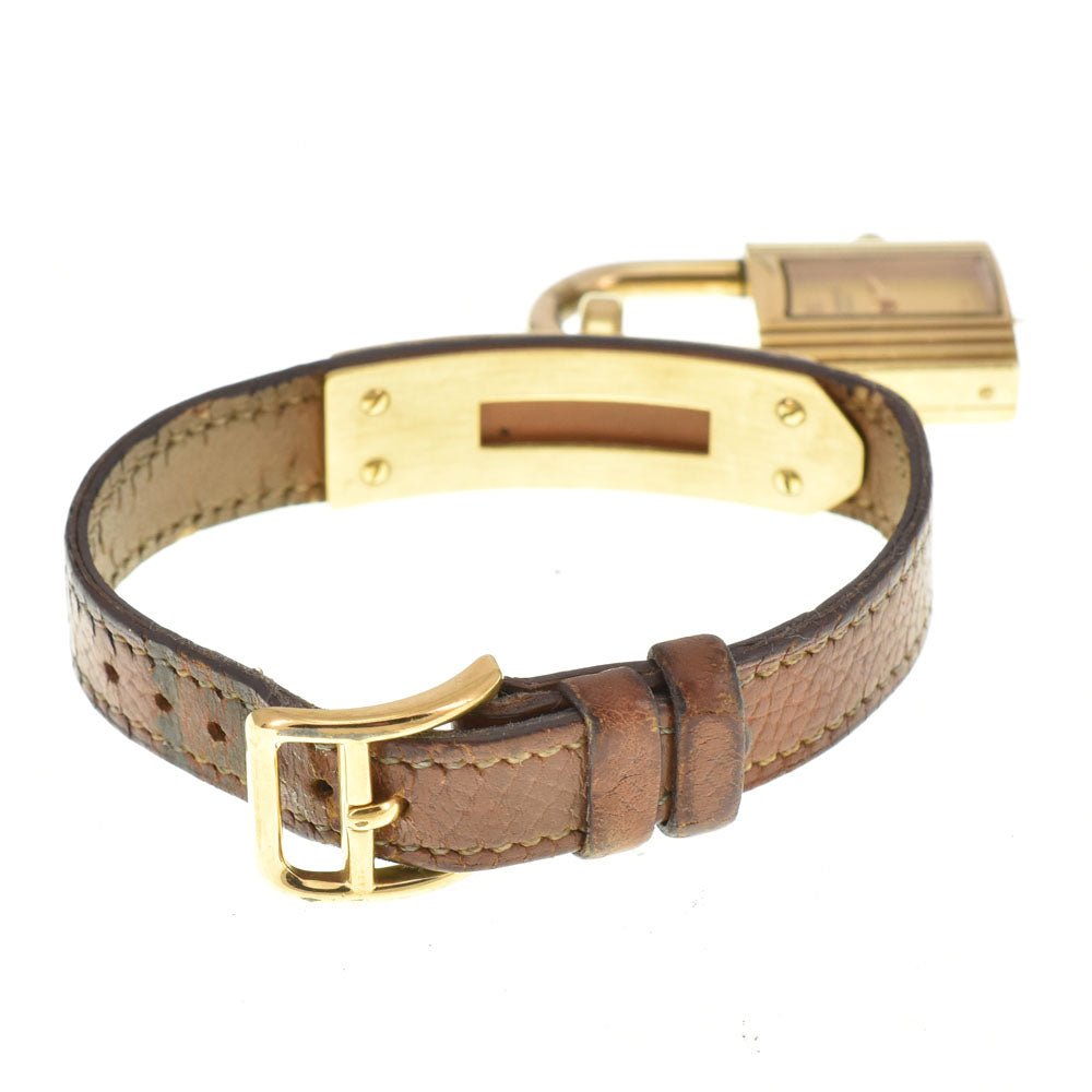 HERMES Kelly watch Gold Plated / Leather gold Dial Quartz Ladies
 Watch R#143446