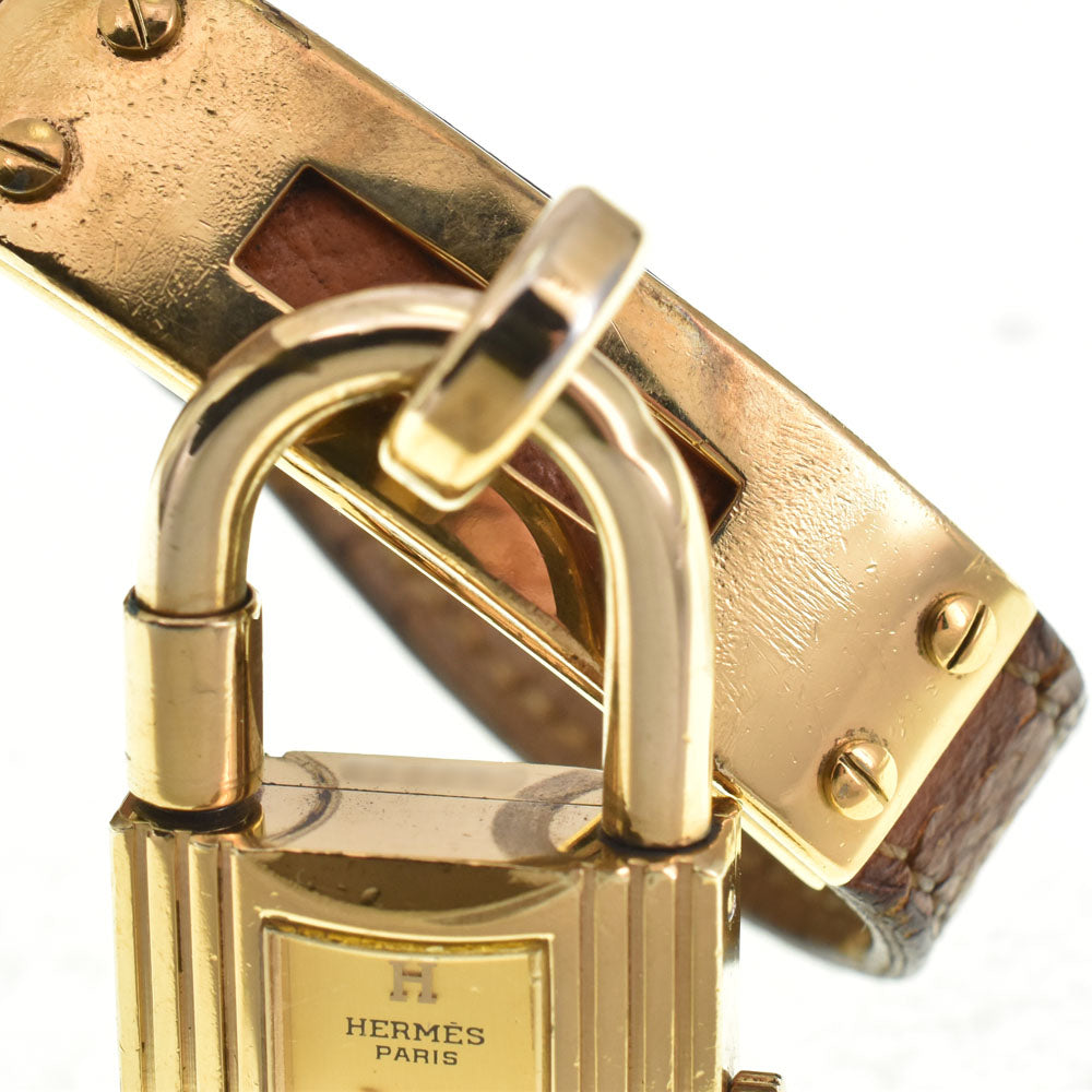 HERMES Kelly watch Gold Plated / Leather gold Dial Quartz Ladies
 Watch R#143446