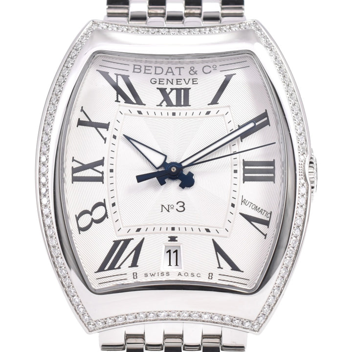 with paper BEDAT&Co No.3 B315.021.100.B date diamond bezel Silver Dial Automatic Men's
 Watch P#143454