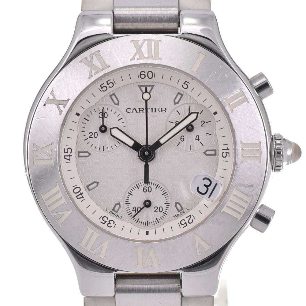CARTIER Must21 CHRONOSCAPH W10184U2 Date white Dial Quartz Men's
 Watch P#143464