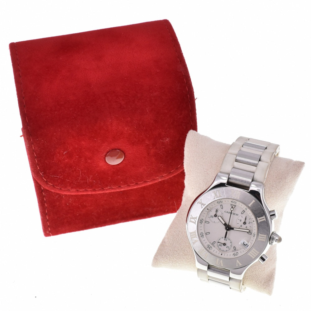 CARTIER Must21 CHRONOSCAPH W10184U2 Date white Dial Quartz Men's
 Watch P#143464