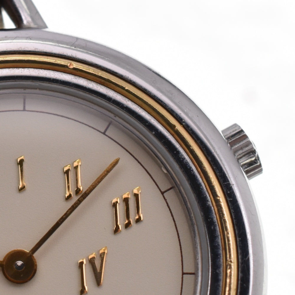 HERMES Meteor Stainless Steel Gold Plated Leather Ivory Dial Quartz Ladies
 Watch P#143467