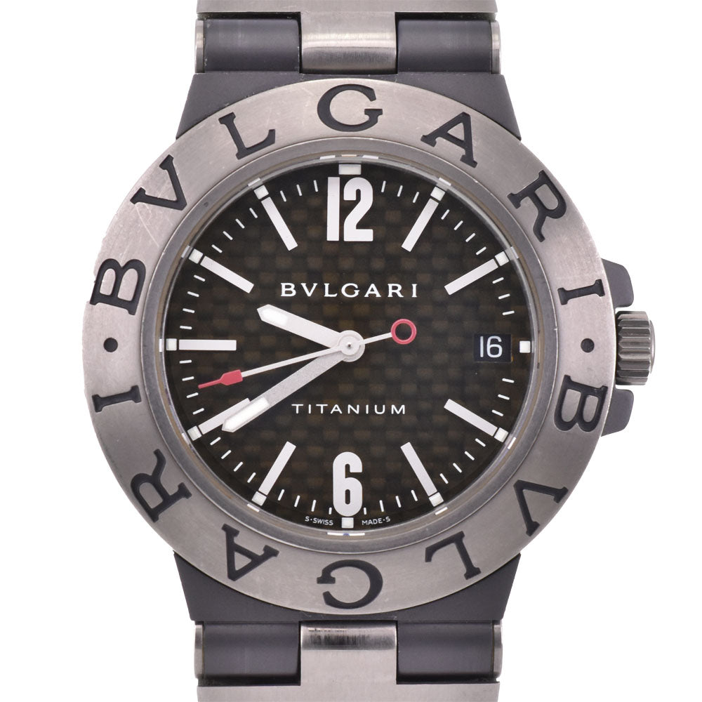 with paper BVLGARI Diagono TI38TA Date Titanium/Rubber black Dial Automatic Men's
 Watch O#143468