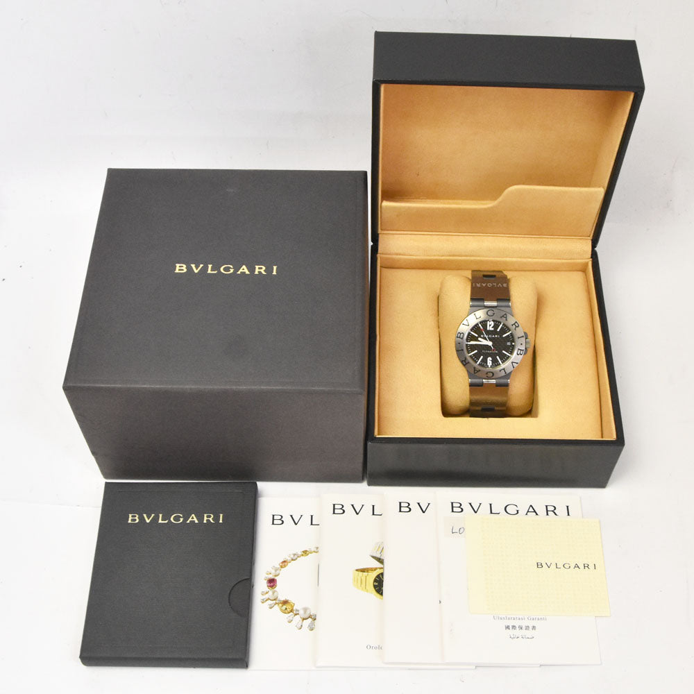 with paper BVLGARI Diagono TI38TA Date Titanium/Rubber black Dial Automatic Men's
 Watch O#143468