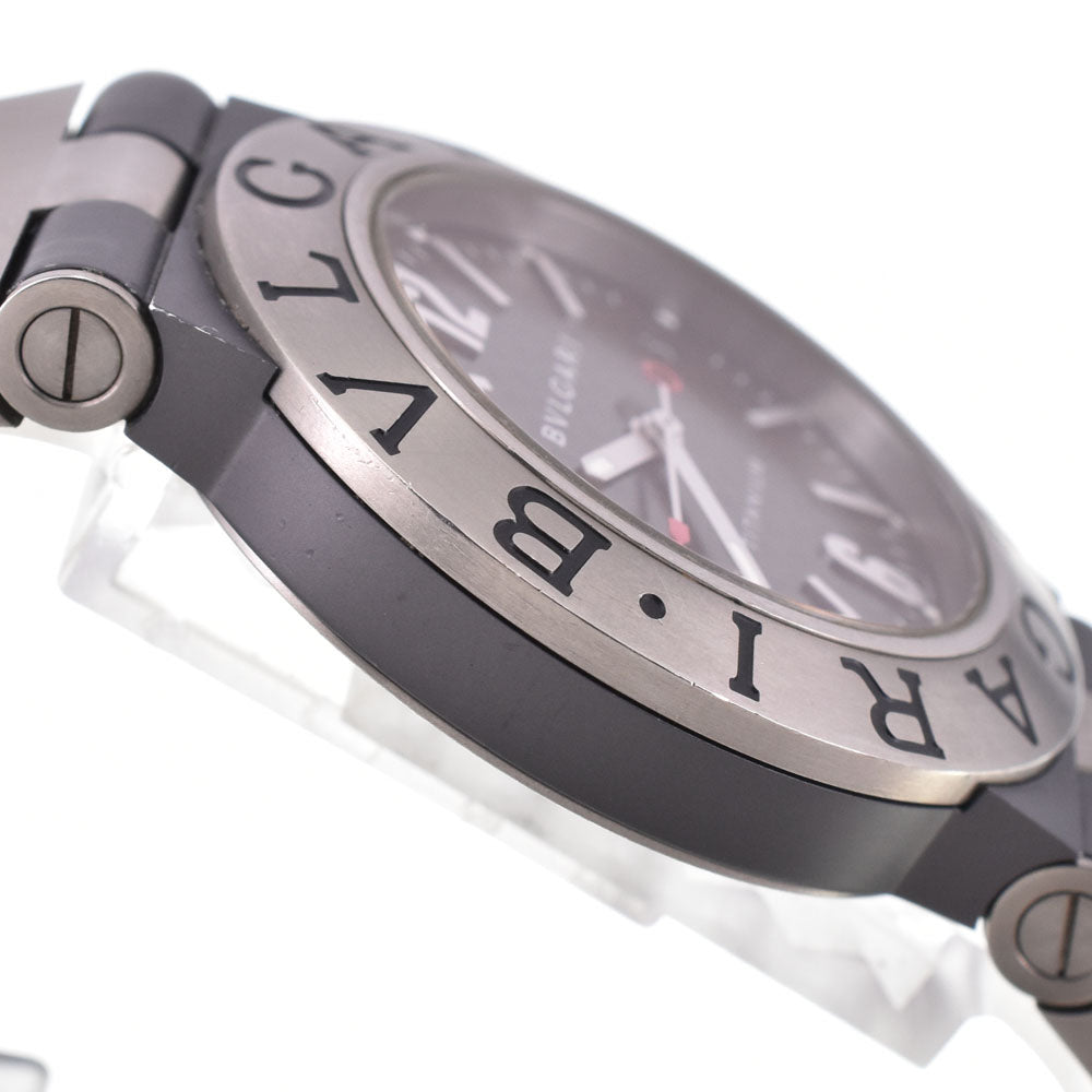 with paper BVLGARI Diagono TI38TA Date Titanium/Rubber black Dial Automatic Men's
 Watch O#143468