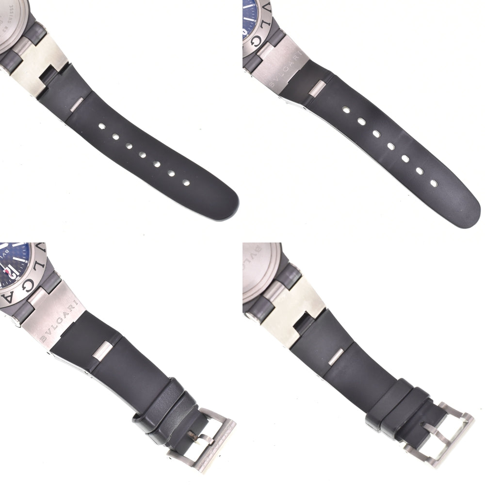 with paper BVLGARI Diagono TI38TA Date Titanium/Rubber black Dial Automatic Men's
 Watch O#143468