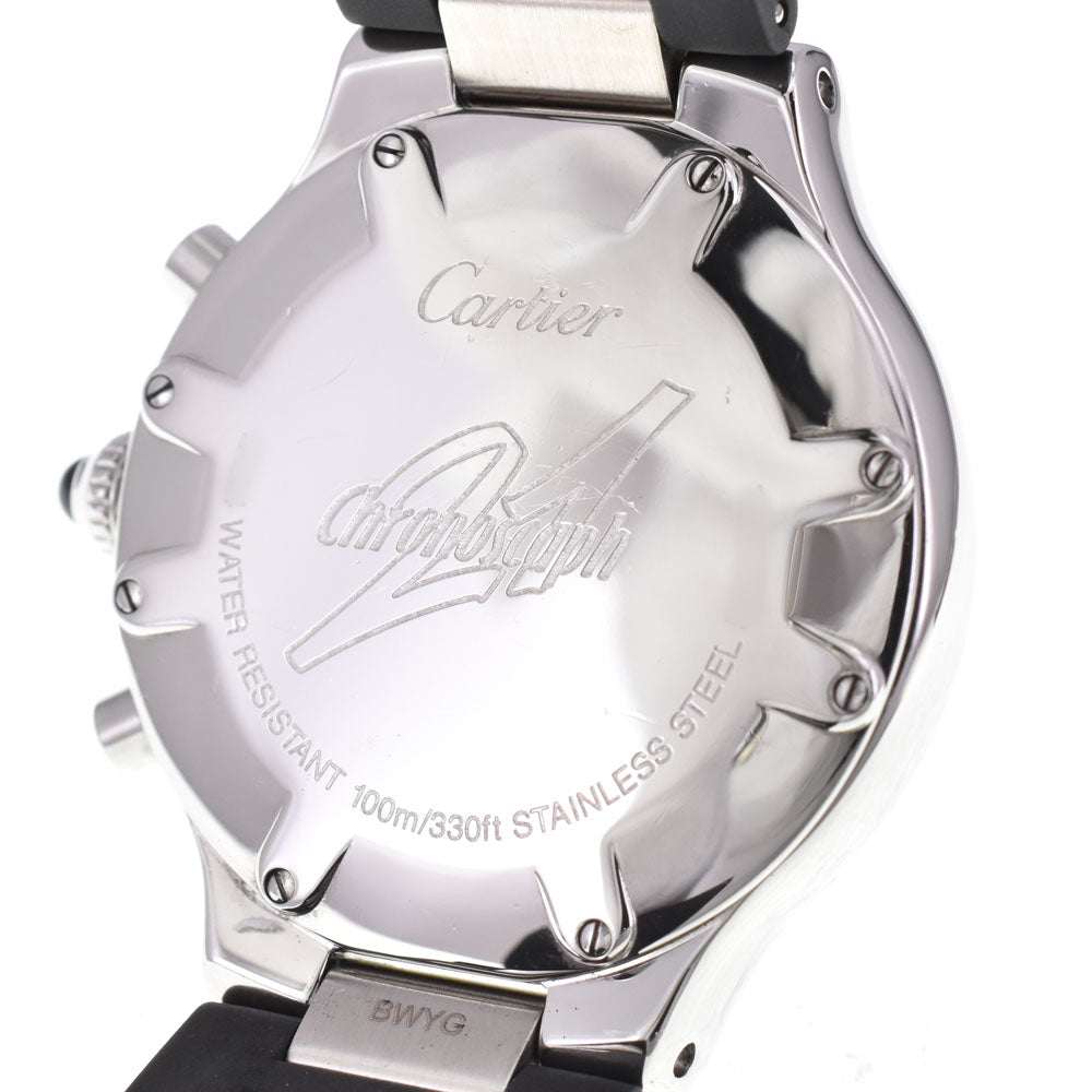 CARTIER CHRONOSCAPH21 W10125U2 Chronograph Date Black / Silver Dial Quartz Men's
 Watch Q#143470