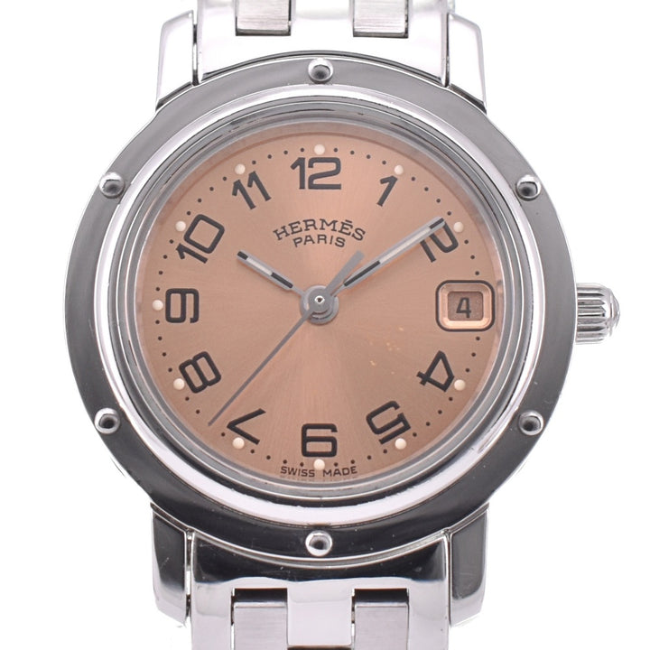 with paper HERMES Clipper CL4.210 Date D buckle Pink gold Dial Quartz Ladies
 Watch P#143472