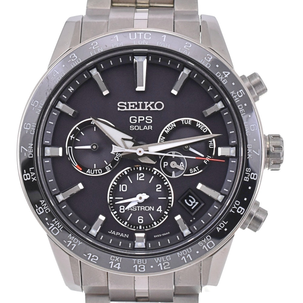 with paper SEIKO Astron SBXC003/5X53-0AB0 Titanium / ceramic black Dial GPS Solar Men's
 Watch O#143473