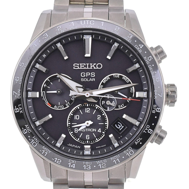 with paper SEIKO Astron SBXC003/5X53-0AB0 Titanium / ceramic black Dial GPS Solar Men's
 Watch O#143473
