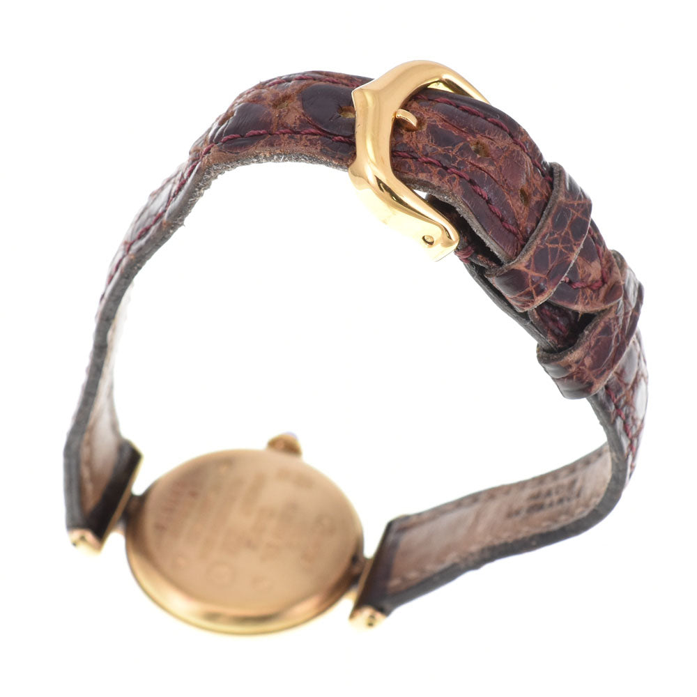 CARTIER Must Collize Vermeil 590002 SV925 (Gold Plated) / Leather Ivory Dial Quartz Ladies
 Watch P#143474