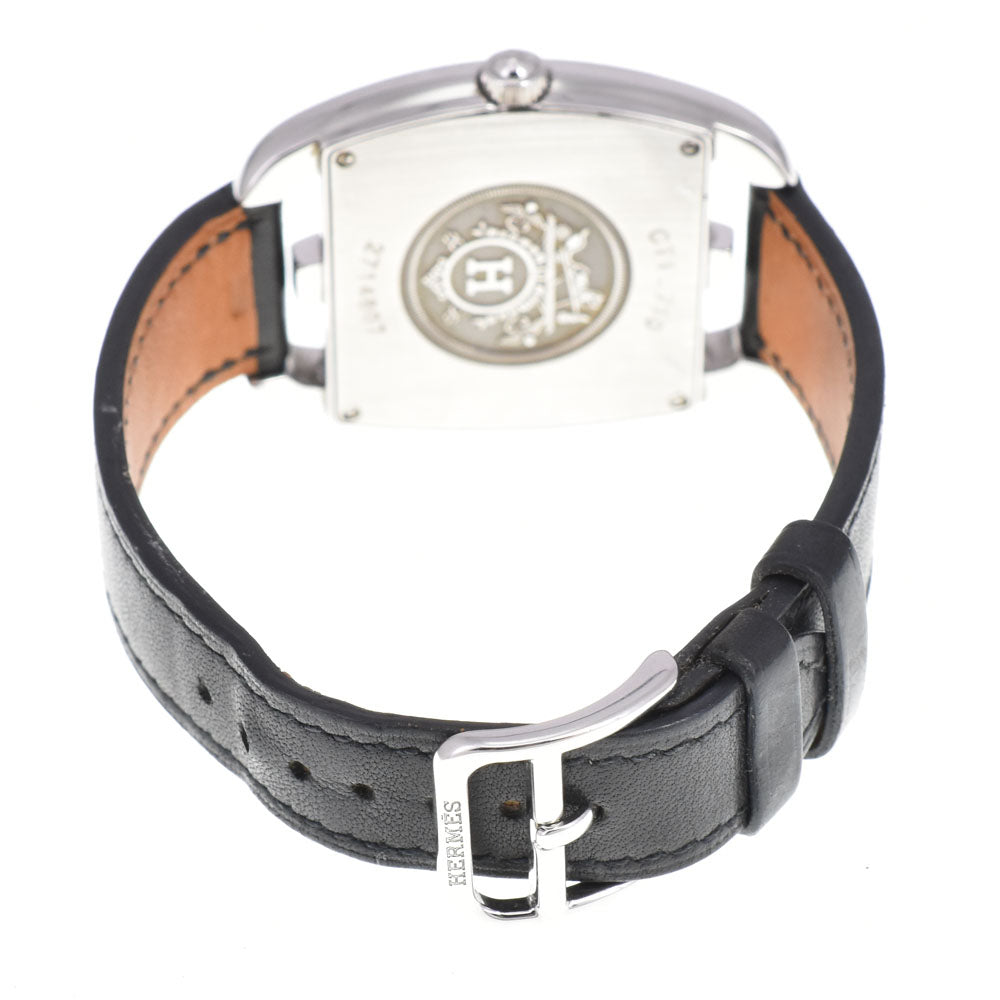 HERMES Cape Cod CT1.710 Date Stainless Steel Leather white Dial Quartz Unisex
 Watch P#143476