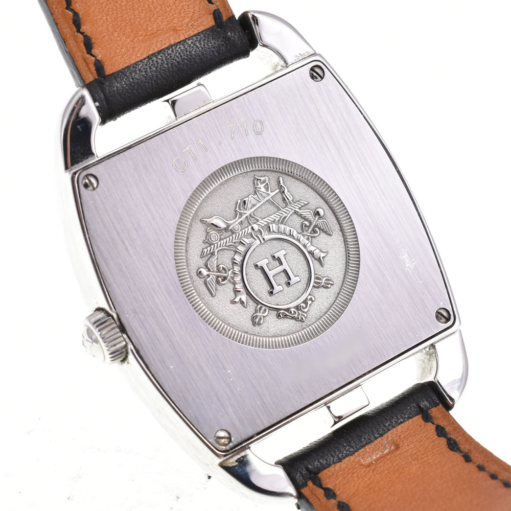 HERMES Cape Cod CT1.710 Date Stainless Steel Leather white Dial Quartz Unisex
 Watch P#143476