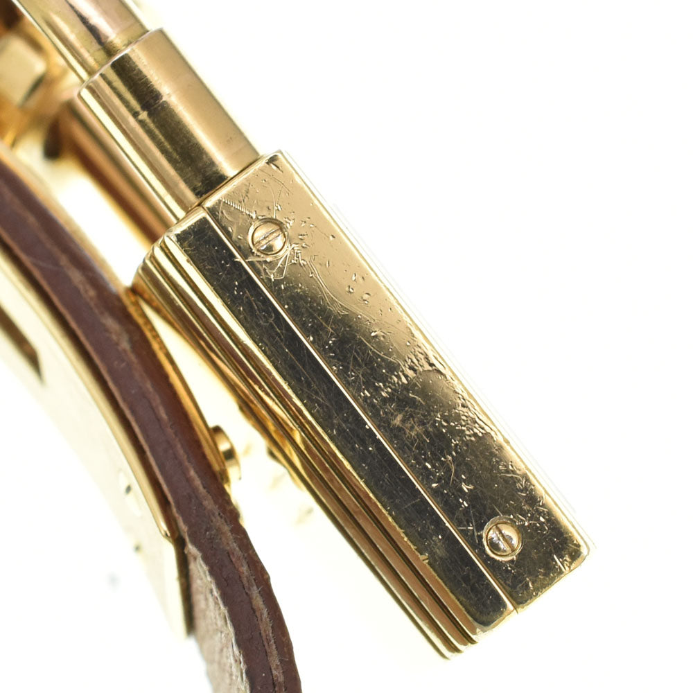 HERMES Kelly watch Gold Plated / Leather gold Dial Quartz Ladies
 Watch A#143480