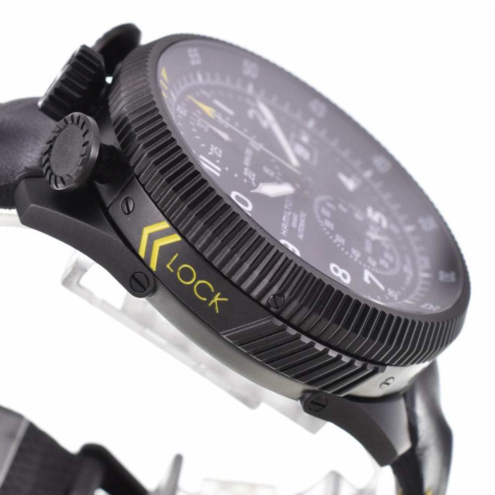 with paper HAMILTON Khaki Aviation Takeoff H767860 Chronograph Date black Dial Automatic Men's
 Watch O#143486