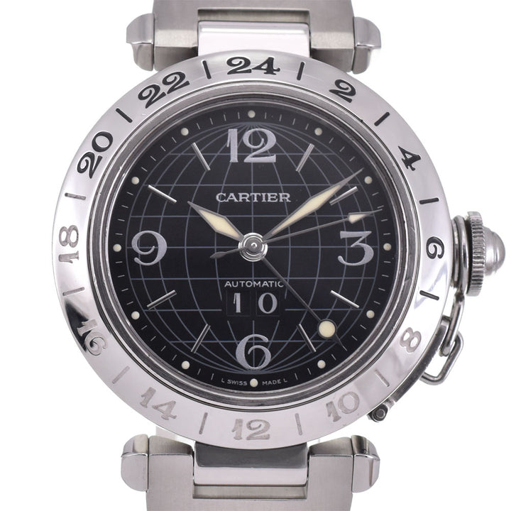 CARTIER Pasha C Meridian Big Date GMT W31049M7 black Dial Automatic Unisex
 Watch P#143489