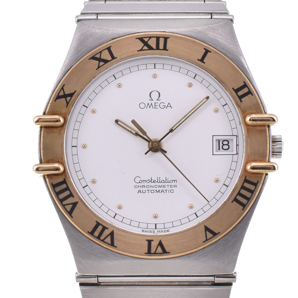 OMEGA Constellation date 368.1075 K18YG flat bezel white Dial Automatic Men's
 Watch R#143508