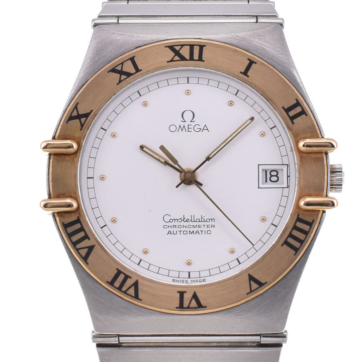 OMEGA Constellation date 368.1075 K18YG flat bezel white Dial Automatic Men's
 Watch R#143508