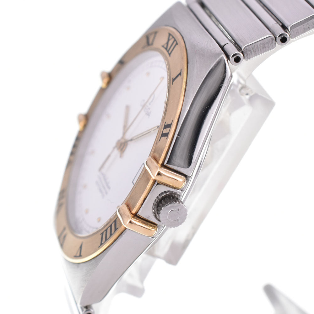 OMEGA Constellation date 368.1075 K18YG flat bezel white Dial Automatic Men's
 Watch R#143508