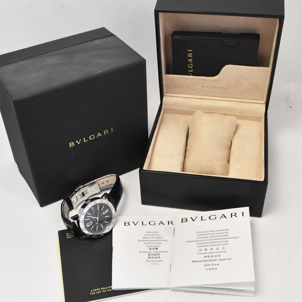 with paper BVLGARI Bvlgari Bvlgari BB42SLAUTO Date black Dial Automatic Men's
 Watch Q#143511