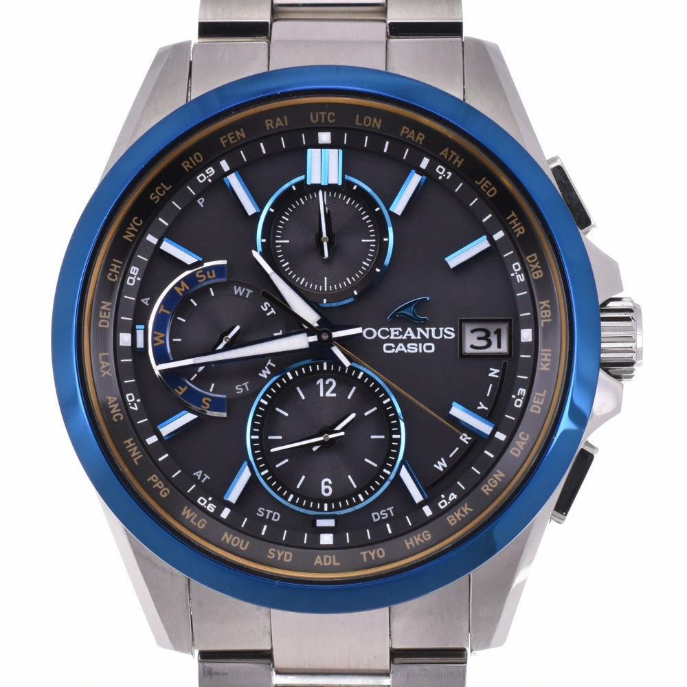 with paper CASIO Oceanus Classic Line OCW-T2600G-1AJF titanium black Dial Radio Sync Solar Men's
 Watch O#143519