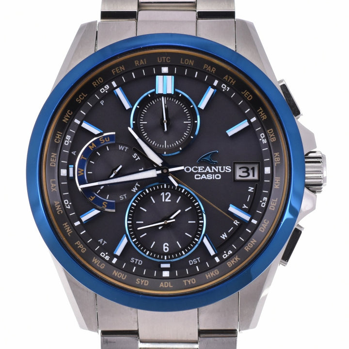 with paper CASIO Oceanus Classic Line OCW-T2600G-1AJF titanium black Dial Radio Sync Solar Men's
 Watch O#143519