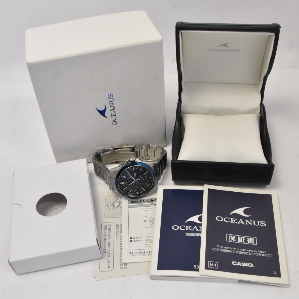 with paper CASIO Oceanus Classic Line OCW-T2600G-1AJF titanium black Dial Radio Sync Solar Men's
 Watch O#143519