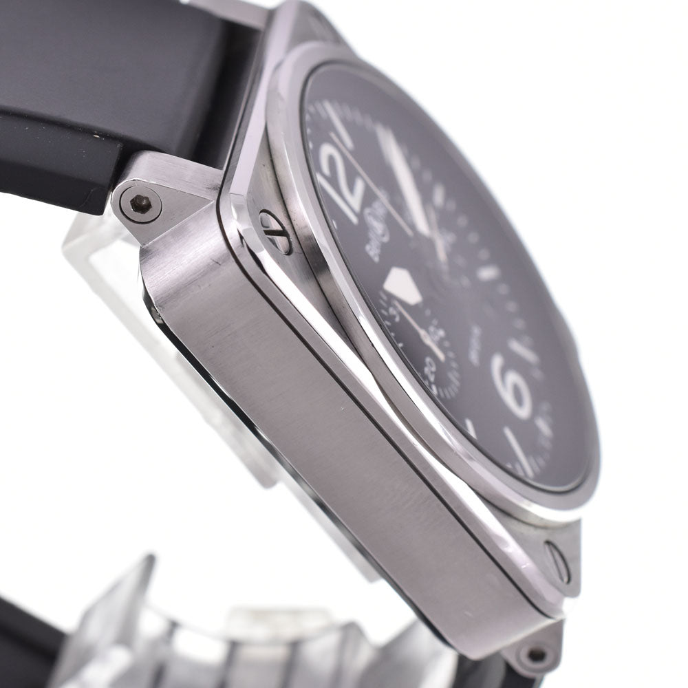 with paper Bell＆Ross BR03-94-S BR0394-BL-ST Chronograph Date black Dial Automatic Men's
 Watch Q#143521