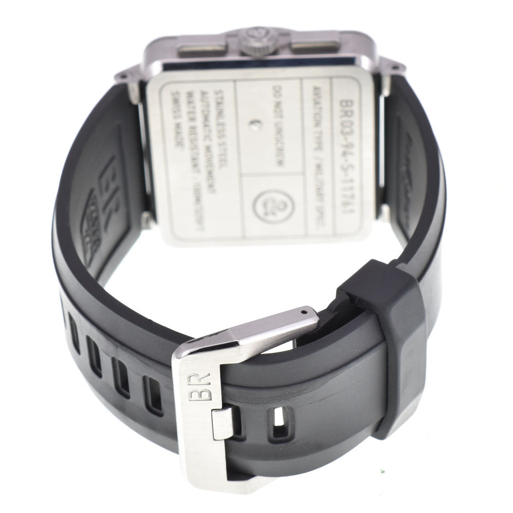 with paper Bell＆Ross BR03-94-S BR0394-BL-ST Chronograph Date black Dial Automatic Men's
 Watch Q#143521