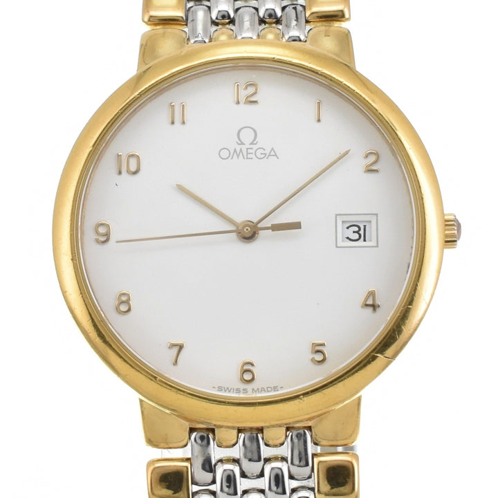 OMEGA De Ville 3961012 Date Gold Plated / Stainless Steel white Dial Quartz Men's
 Watch O#143524