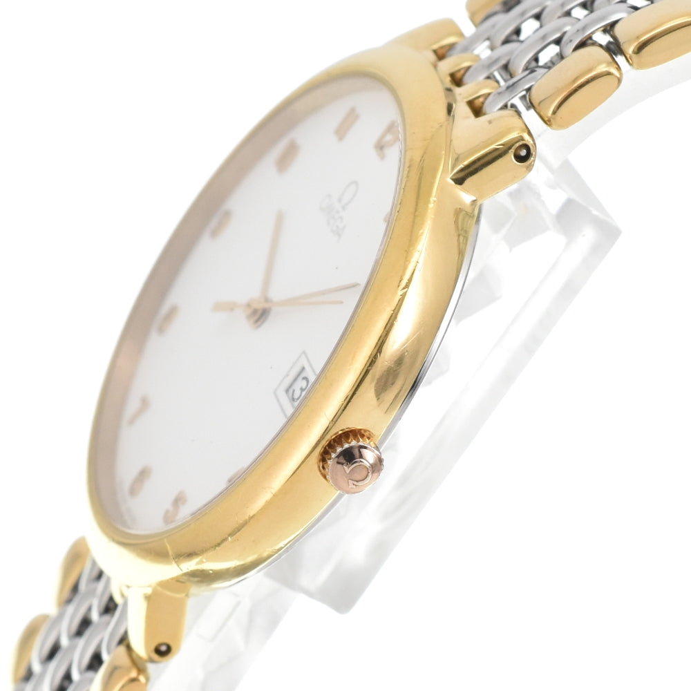 OMEGA De Ville 3961012 Date Gold Plated / Stainless Steel white Dial Quartz Men's
 Watch O#143524