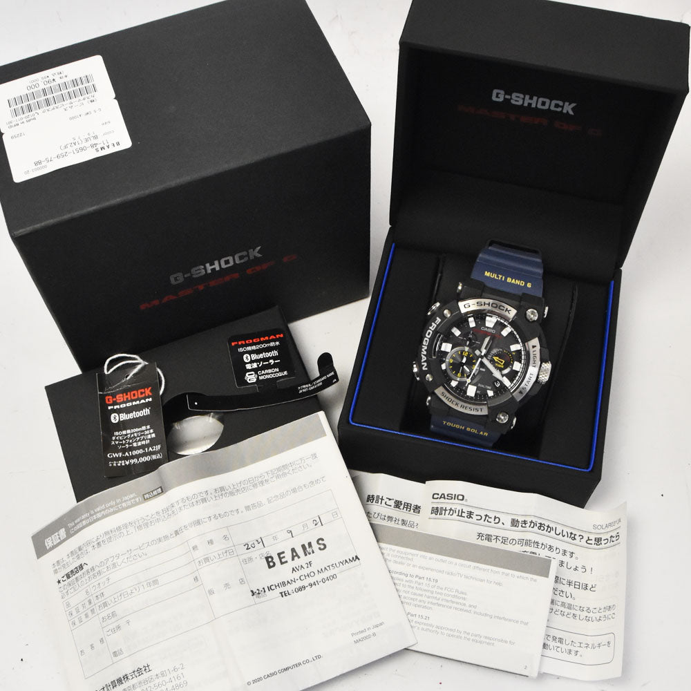 with paper CASIO G-SHOCK MASTER OF G GWF-A1000-1A2JF black Dial Radio Sync Solar Men's
 Watch P#143528