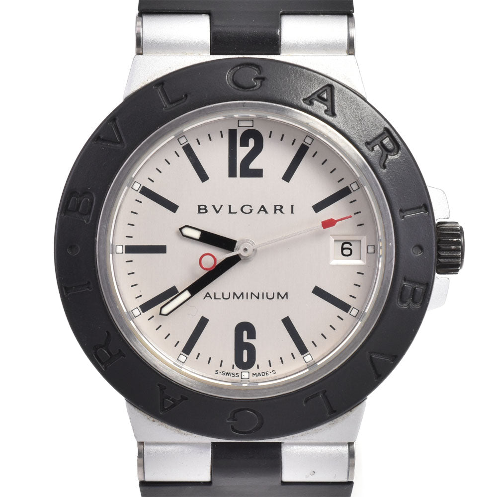 BVLGARI aluminum AL38TA Date Aluminum / Rubber Silver Dial Automatic Men's
 Watch I#143531
