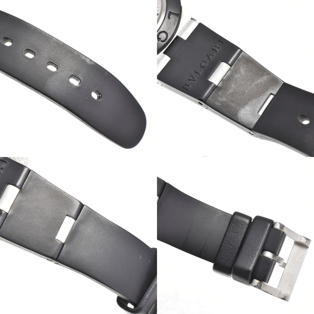 BVLGARI aluminum AL38TA Date Aluminum / Rubber Silver Dial Automatic Men's
 Watch I#143531