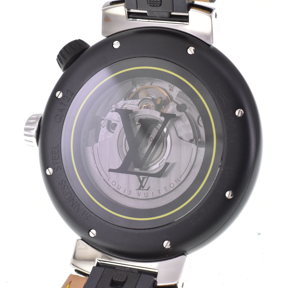 with paper LOUIS VUITTON Tambour Street Diver QA122 Inner bezel Small second Black / yellow Dial Automatic Men's
 Watch O#143534