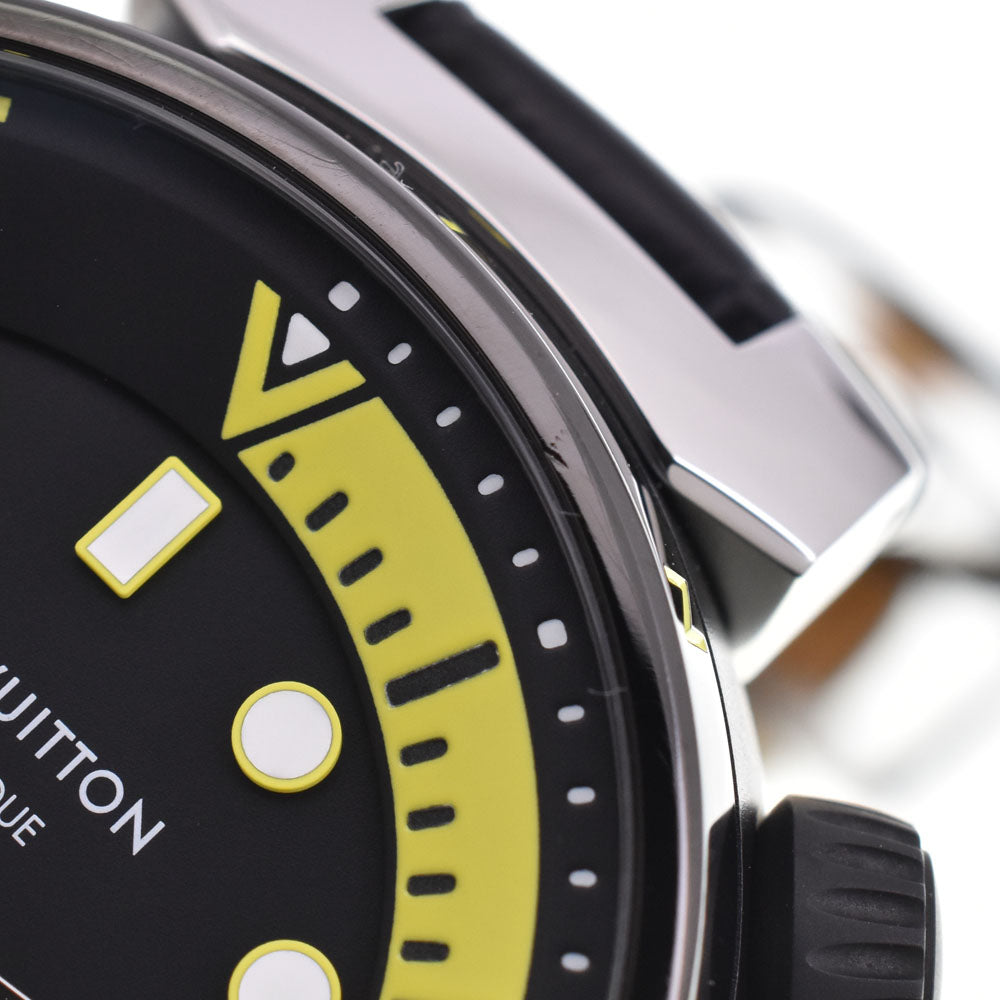 with paper LOUIS VUITTON Tambour Street Diver QA122 Inner bezel Small second Black / yellow Dial Automatic Men's
 Watch O#143534