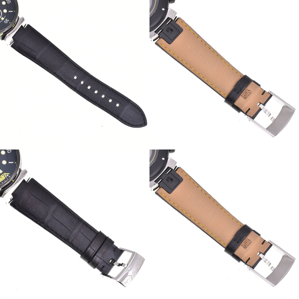 with paper LOUIS VUITTON Tambour Street Diver QA122 Inner bezel Small second Black / yellow Dial Automatic Men's
 Watch O#143534