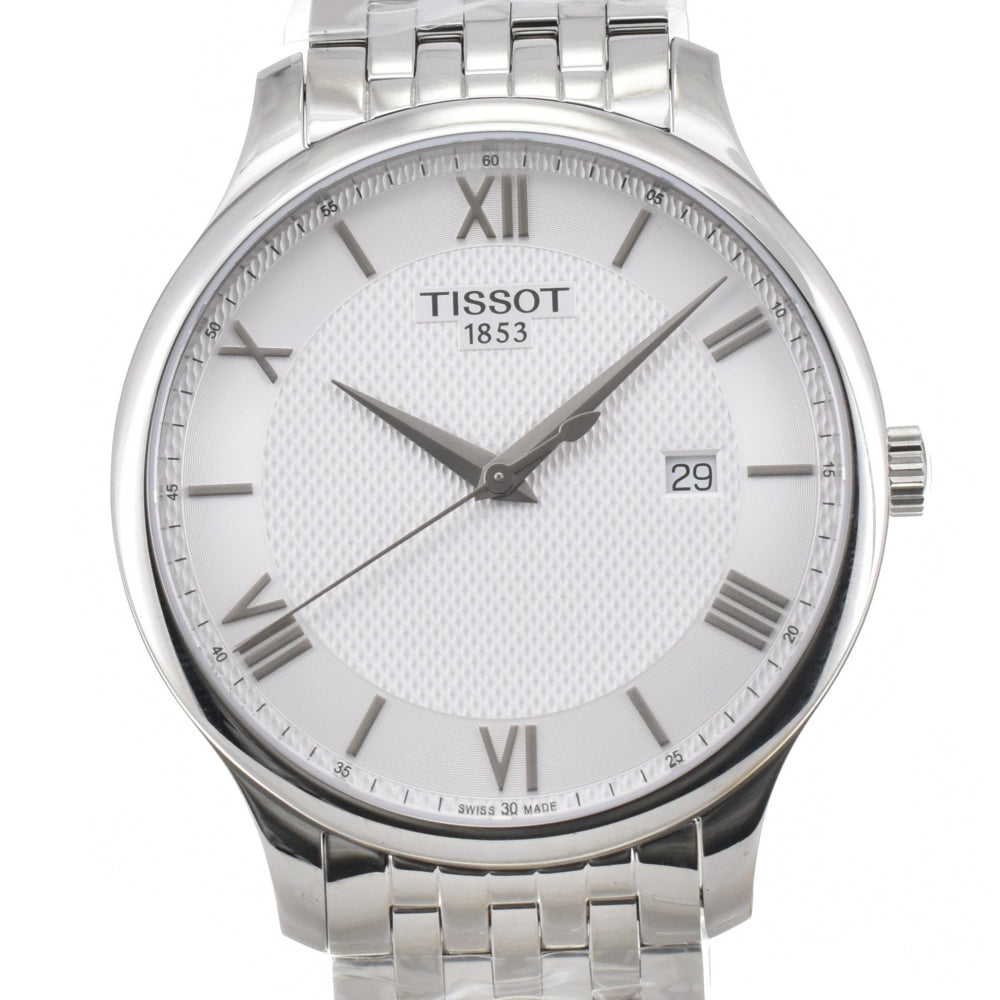 with paper TISSOT Tradition T063.610.11.038.00 Date Silver Dial Quartz Men's
 Watch O#143543