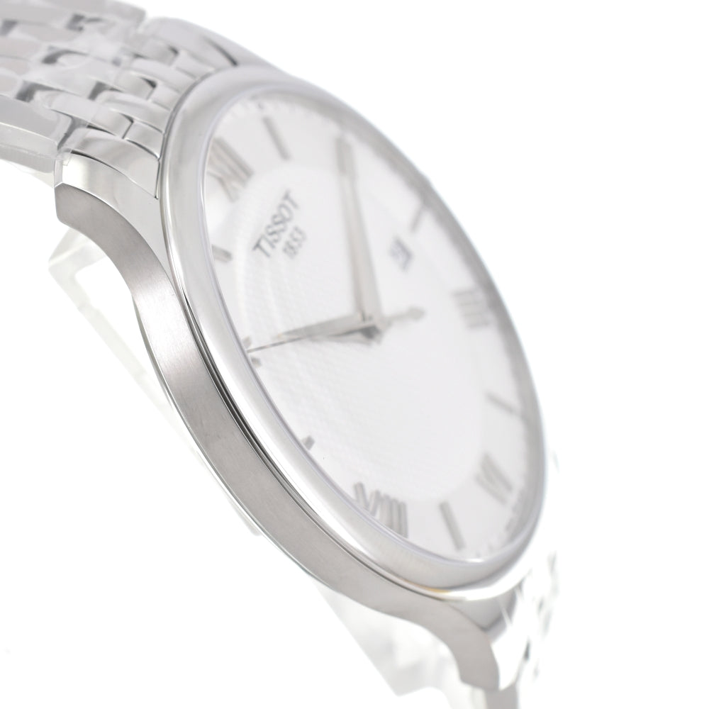 with paper TISSOT Tradition T063.610.11.038.00 Date Silver Dial Quartz Men's
 Watch O#143543