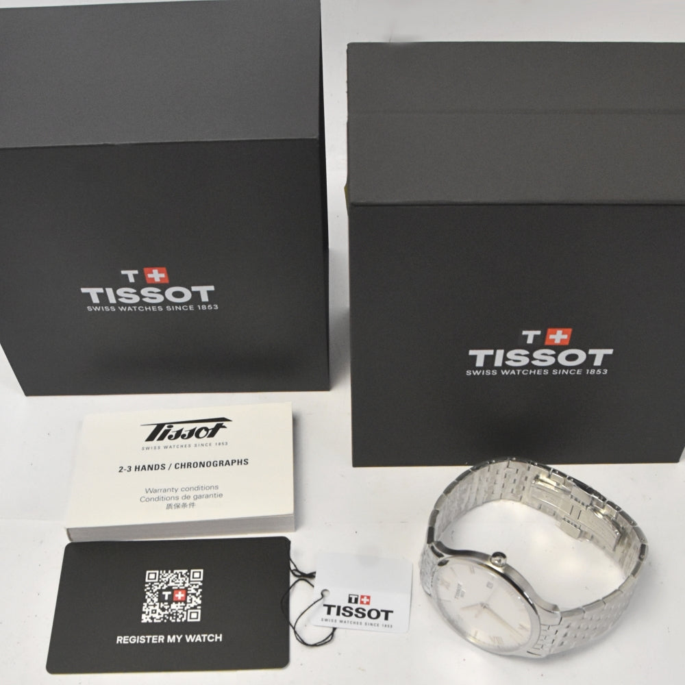 with paper TISSOT Tradition T063.610.11.038.00 Date Silver Dial Quartz Men's
 Watch O#143543