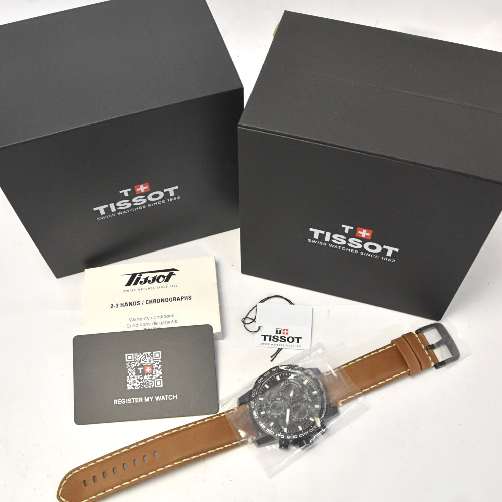 with paper TISSOT super sports chrono T125.617.36.051.01 Chronograph Date black Dial Quartz Men's
 Watch O#143545
