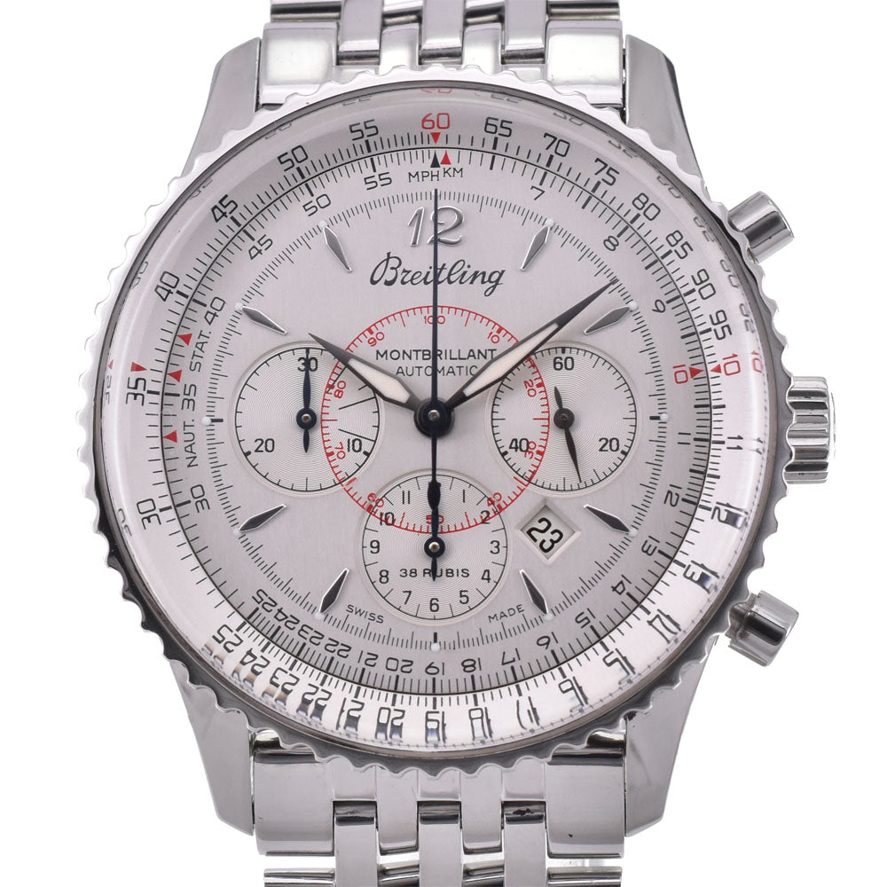 with paper BREITLING Navitimer Montbrillant A41330 Chronograph Date Silver Dial Automatic Men's
 Watch Q#143551