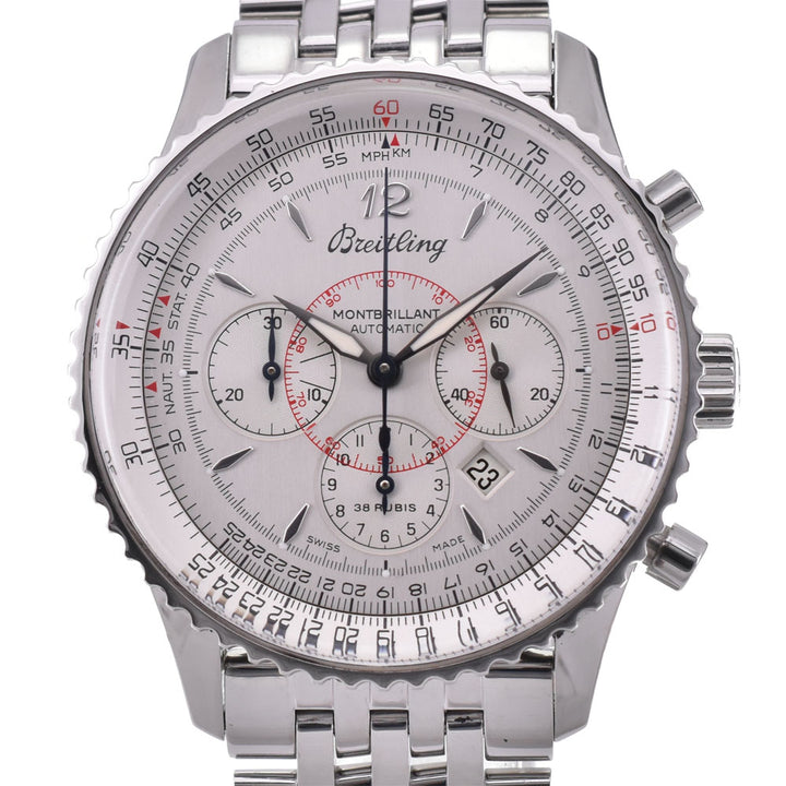 with paper BREITLING Navitimer Montbrillant A41330 Chronograph Date Silver Dial Automatic Men's
 Watch Q#143551