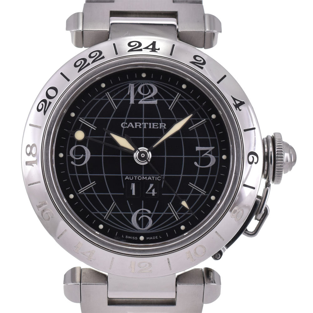 CARTIER Pasha C Meridian Big Date GMT W31049M7 black Dial Automatic Unisex
 Watch R#143558