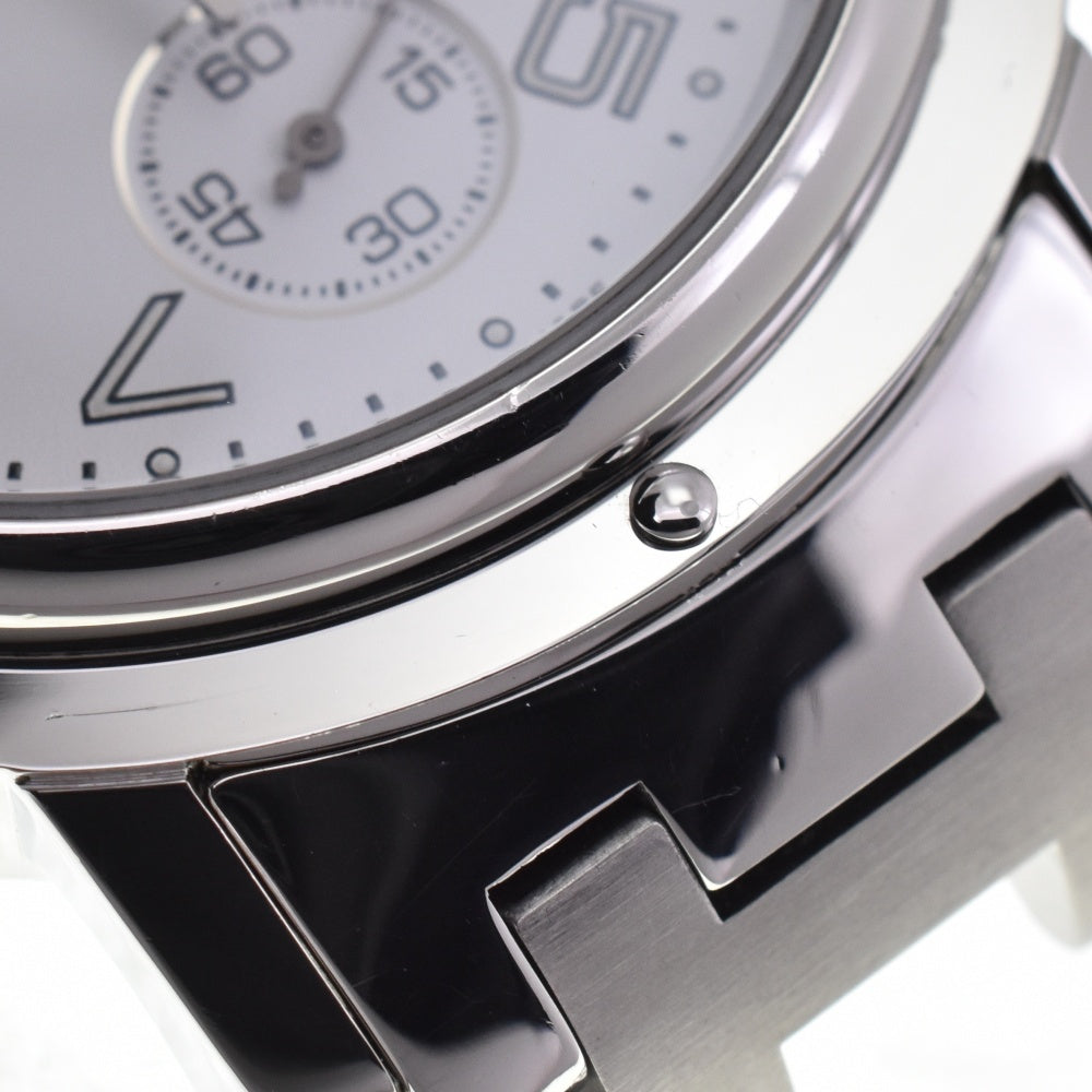 with paper HERMES Clipper CL1.910 Chronograph Date D-buckle white Dial Quartz Men's
 Watch P#143560